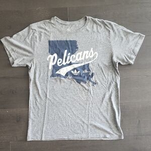 Adidas Gray and Blue New Orleans Pelicans Tee Womens T Shirt Size Large